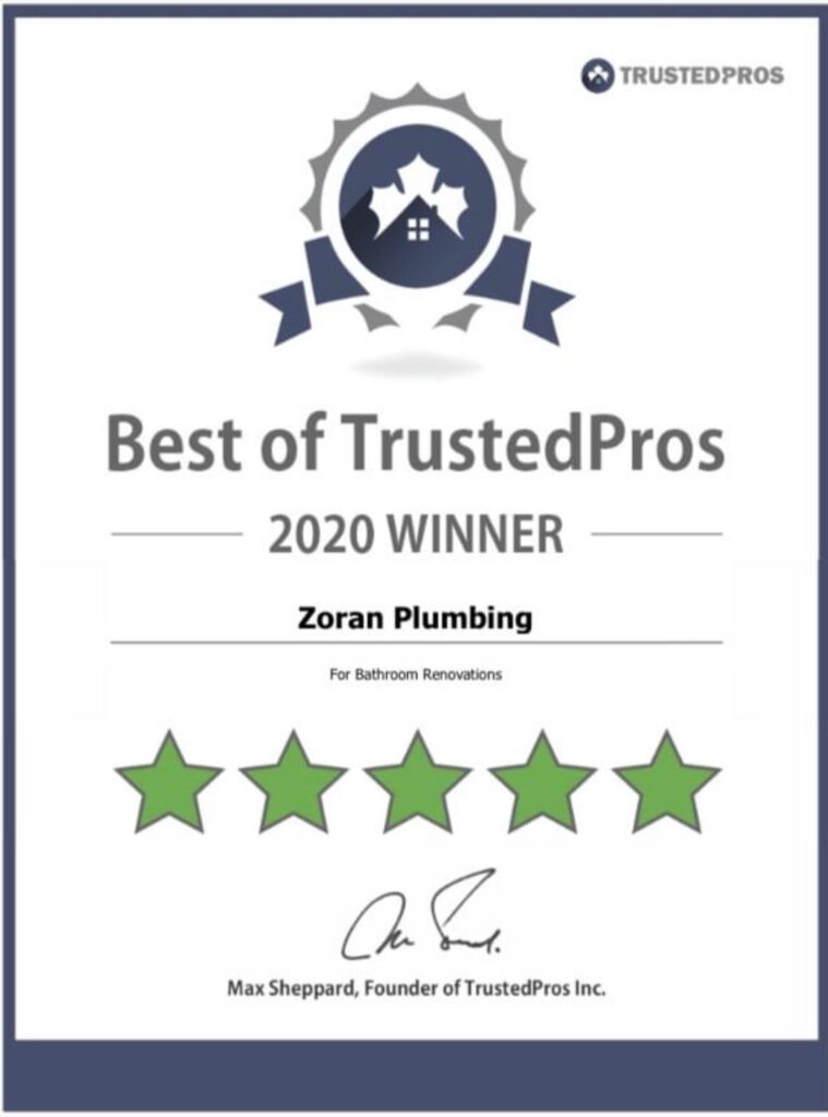 best of trusted pros certificate 2020 winner